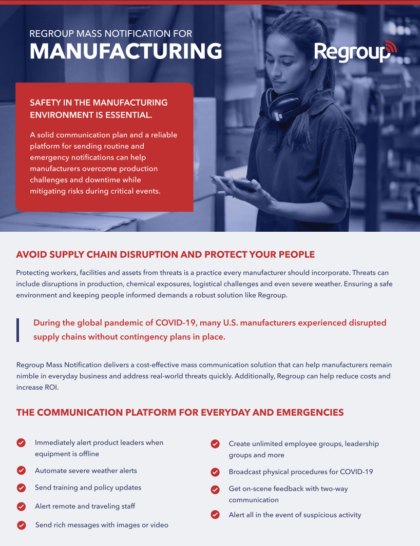 Regroup for Manufacturing